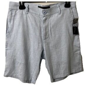 Bloomingdale's Linen Blend Blue Shorts S Preppy Resort Vaca Beach‎ Country Club